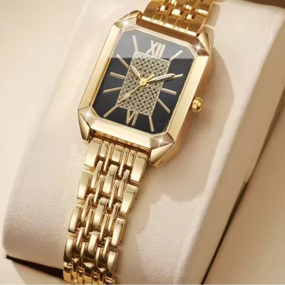Luxurious Gold Watch with Black Dial - Picture 3 of 4